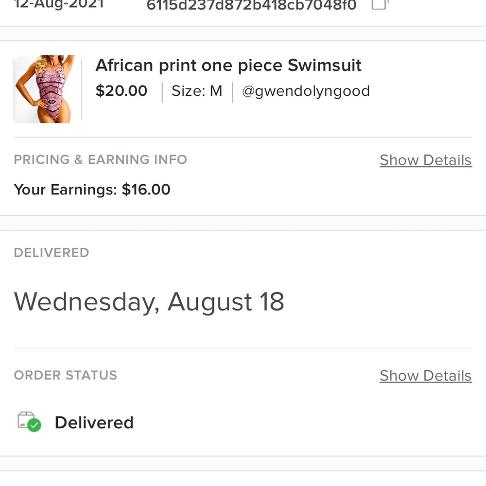 African print one piece Swimsuit - Picture 8 of 8